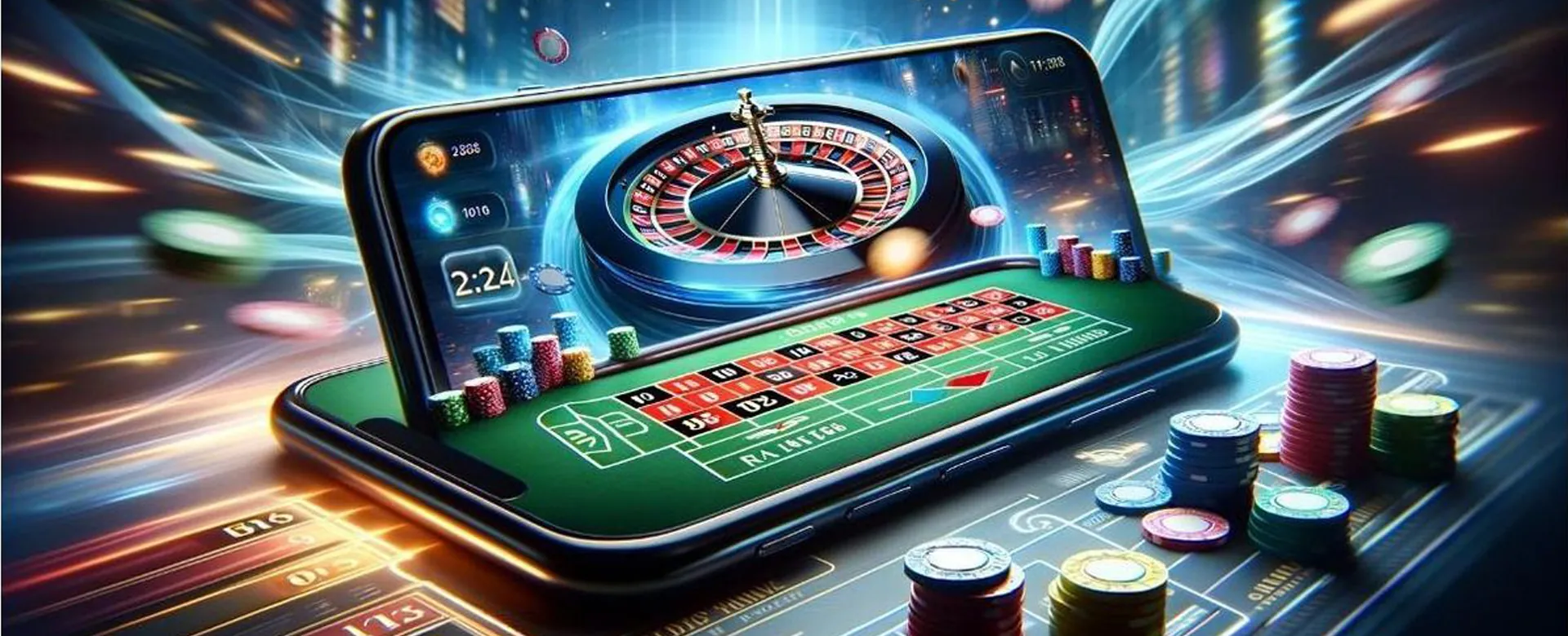 Dynamic casino background with bright lights